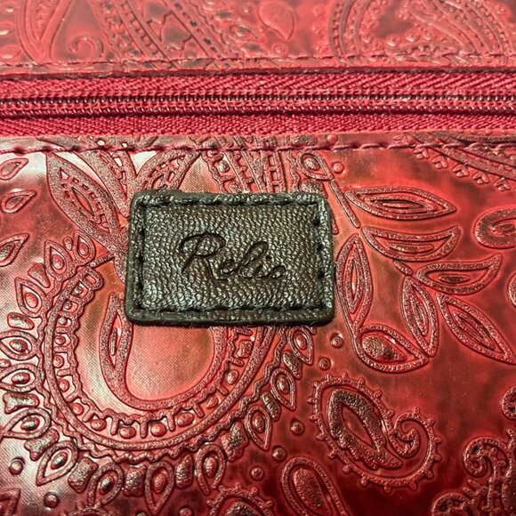 Relic Red Tri-fold Wallet w/ tooled paisley embossed design. Never used. - Picture 3 of 5